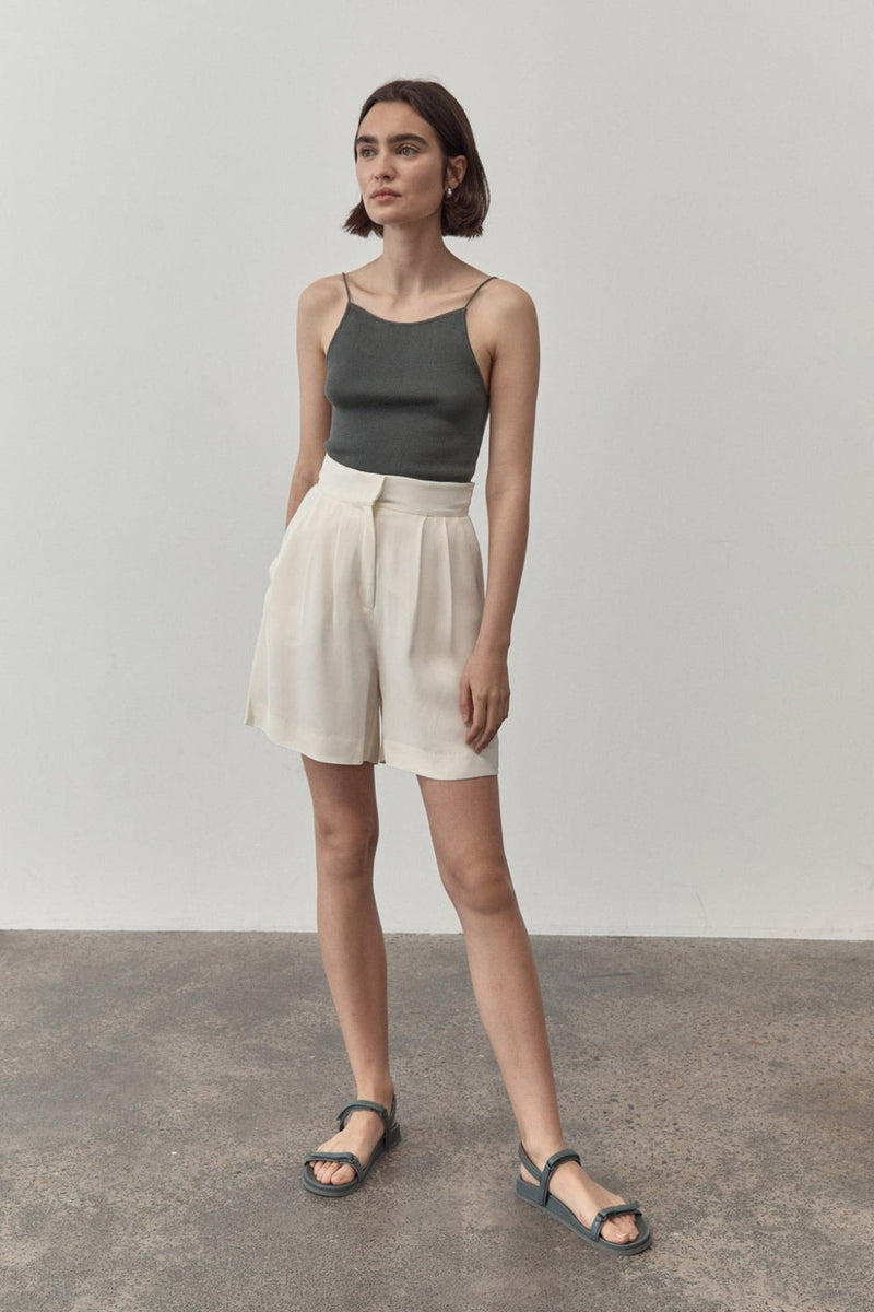 High Waist Pleated Shorts