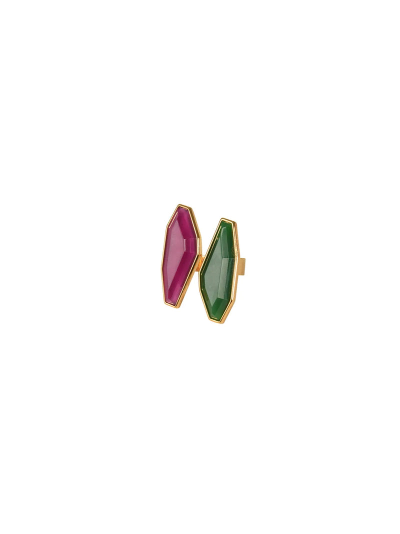 Suzie Ring Magenta-Emerald