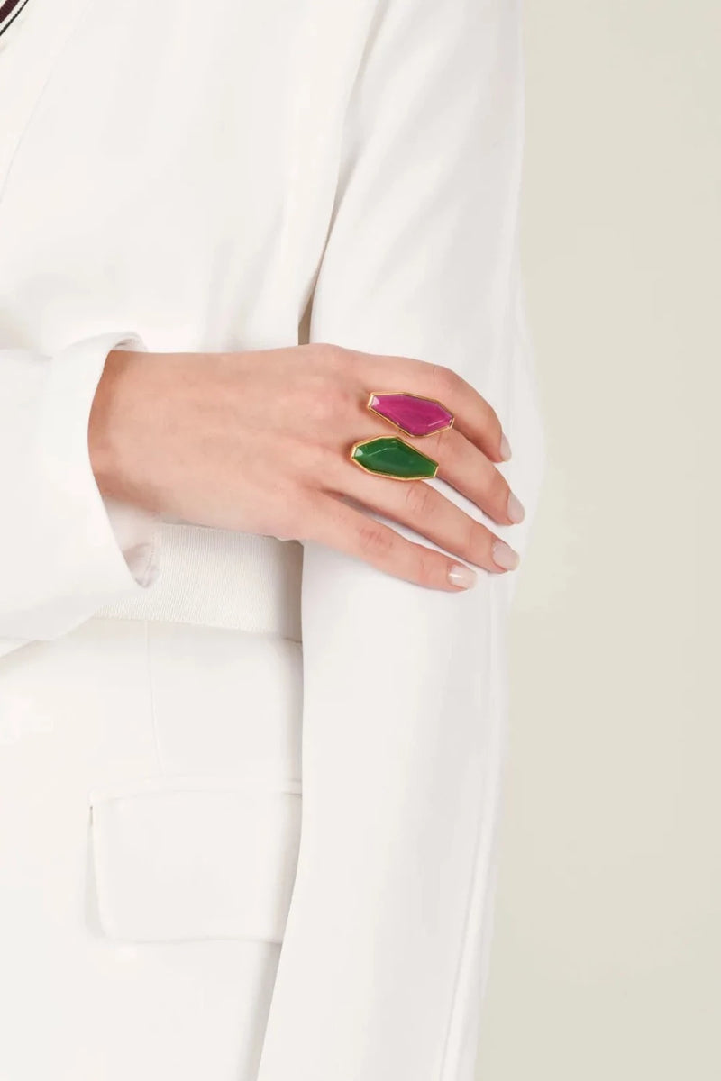 Suzie Ring Magenta-Emerald