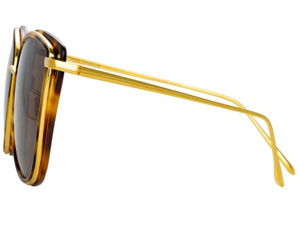 LINDA FARROW Jerry-White-Light Gold-Brown Gradient LFL1067C3SUN SUNGLASSES