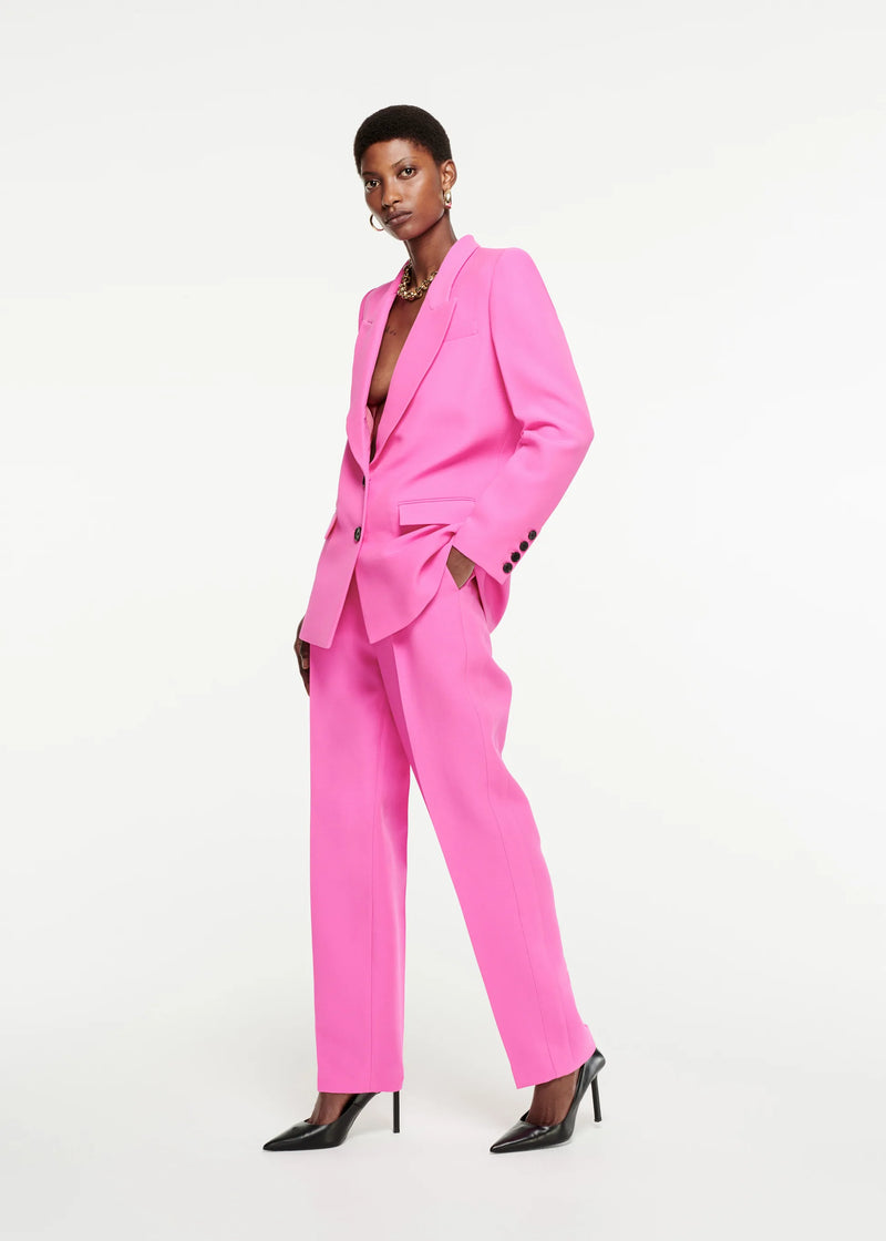 Straight Cut Silk Wool Trouser