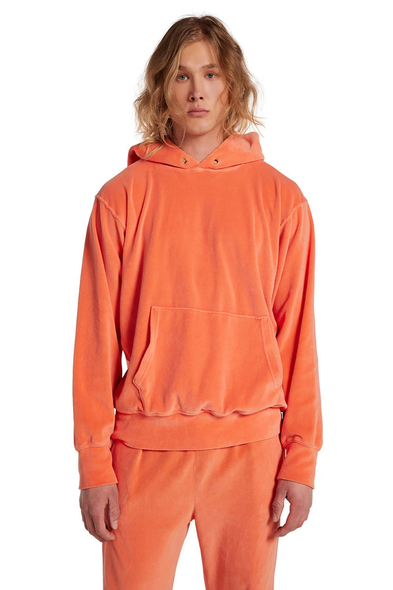 Cropped Velour Hoodie