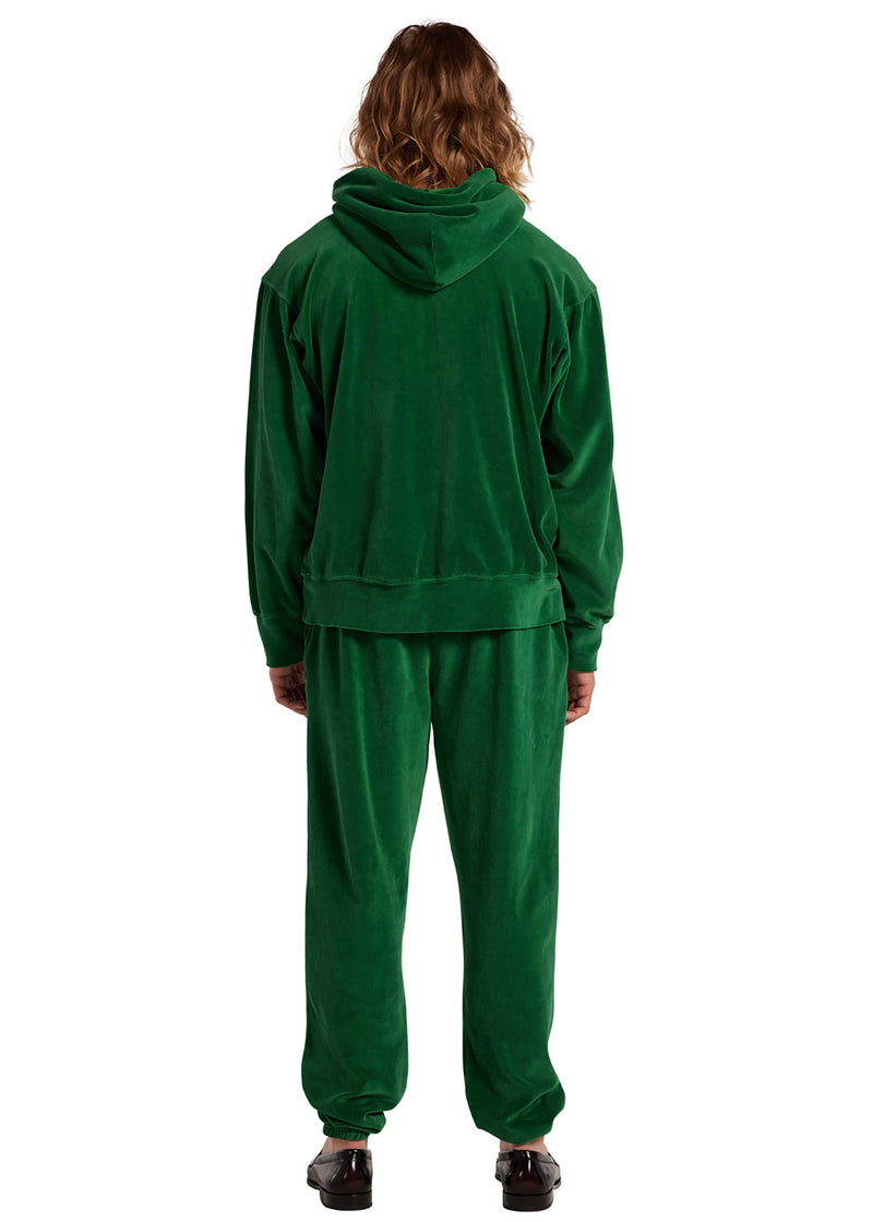 Cropped Velour Hoodie