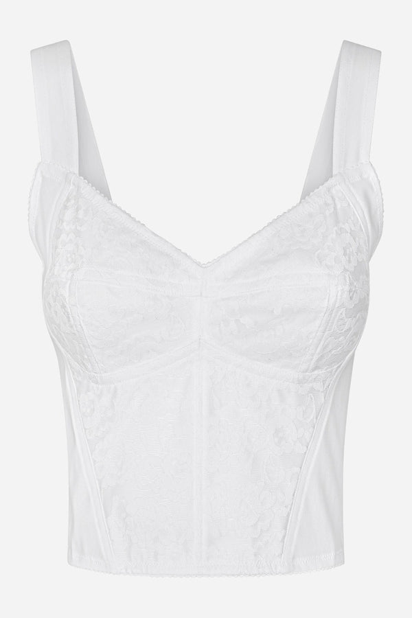 DOLCE & GABBANA Shaper Corset Bustier in Lace and Jacquard WOMEN'S LINGERIE
