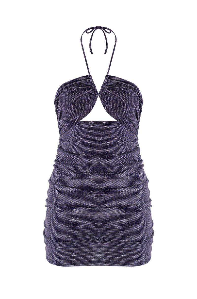 Ruched Cutout Mini Jersey Dress