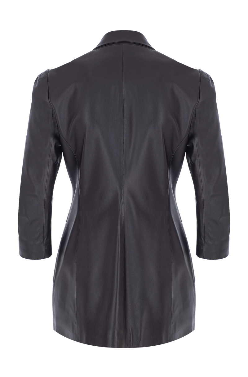 Wrap Leather Blazer