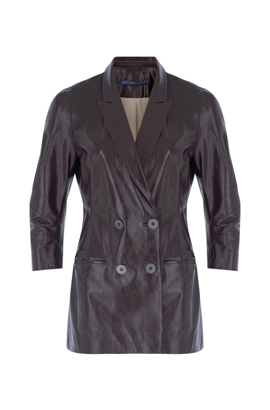 Wrap Leather Blazer