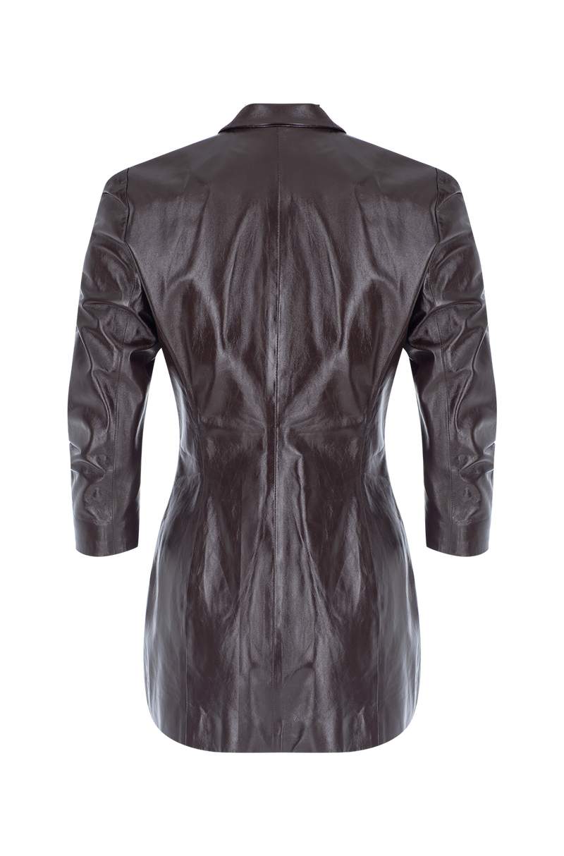 Wrap Leather Blazer