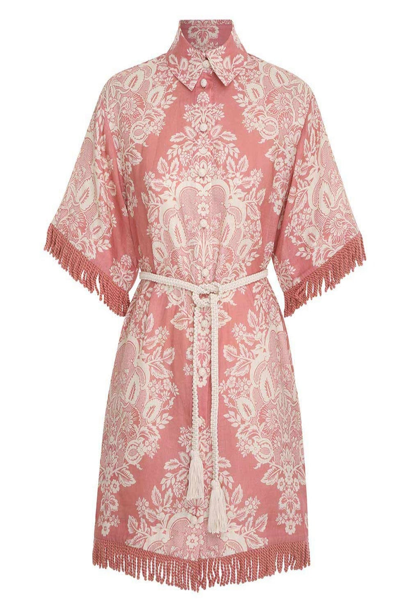 ZIMMERMANN Pattie Fringed Shirt Dress WOMEN'S DRESSES
