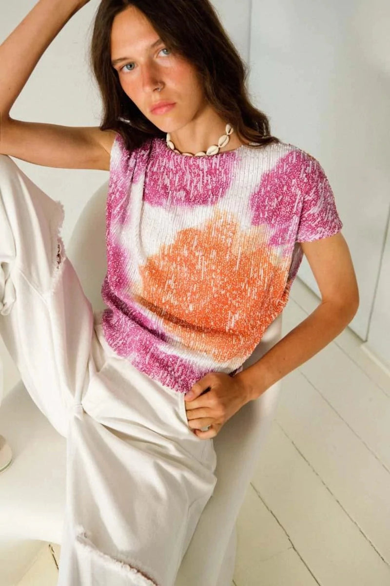 IN THE MOOD FOR LOVE Biarritz Watercolor Top WOMEN'S TOPS