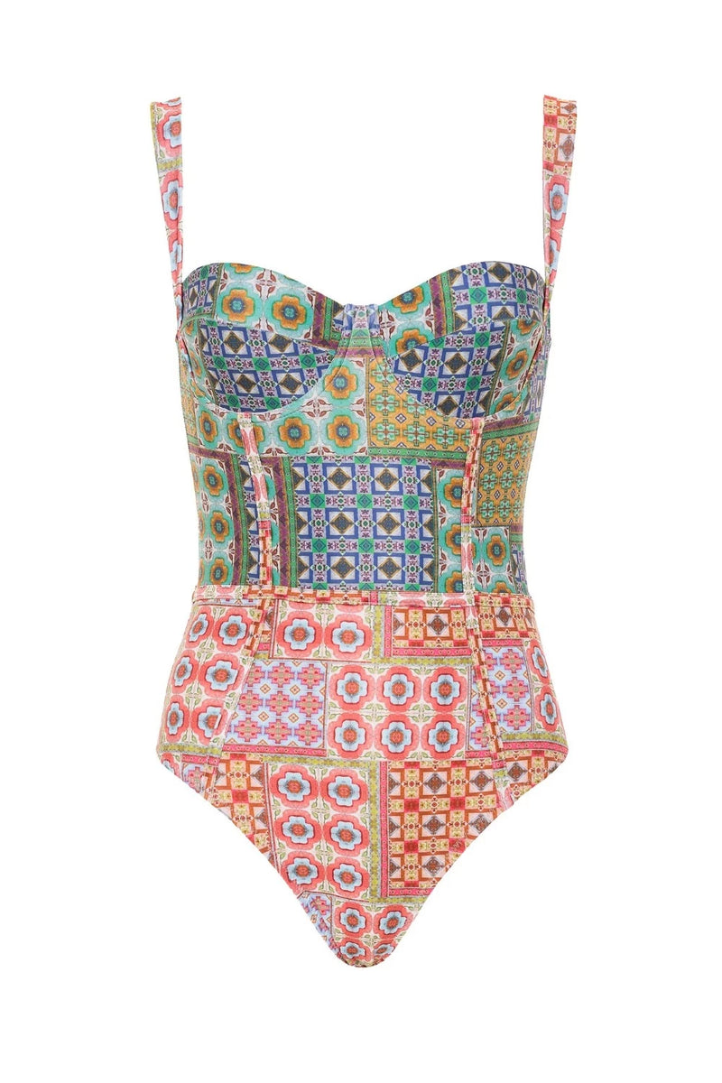 CAROLINA K Carmel One Piece Mix Tiles Rose WOMEN'S SWIMWEAR