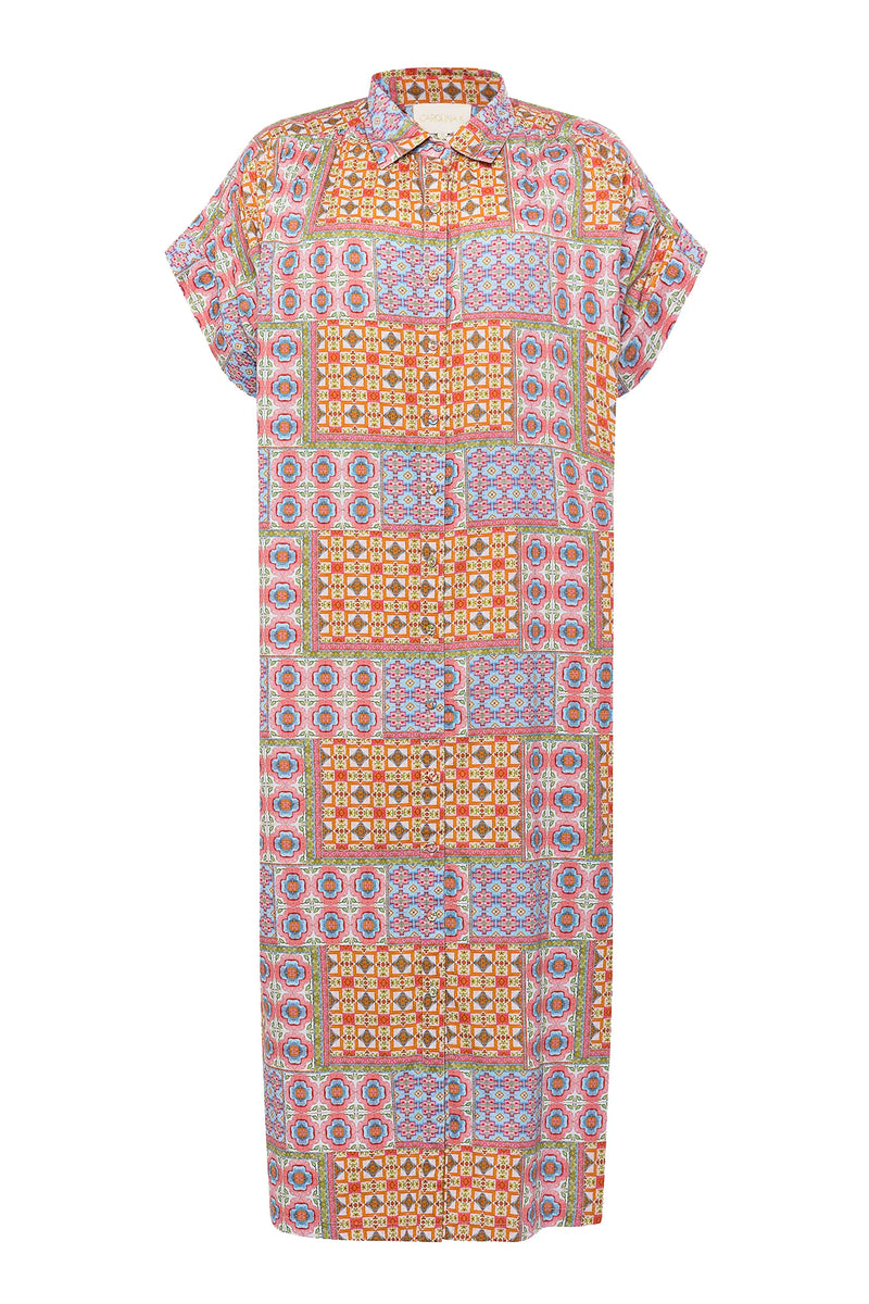 CAROLINA K Valerie Kaftan Mix Tiles Rose WOMEN'S DRESSES