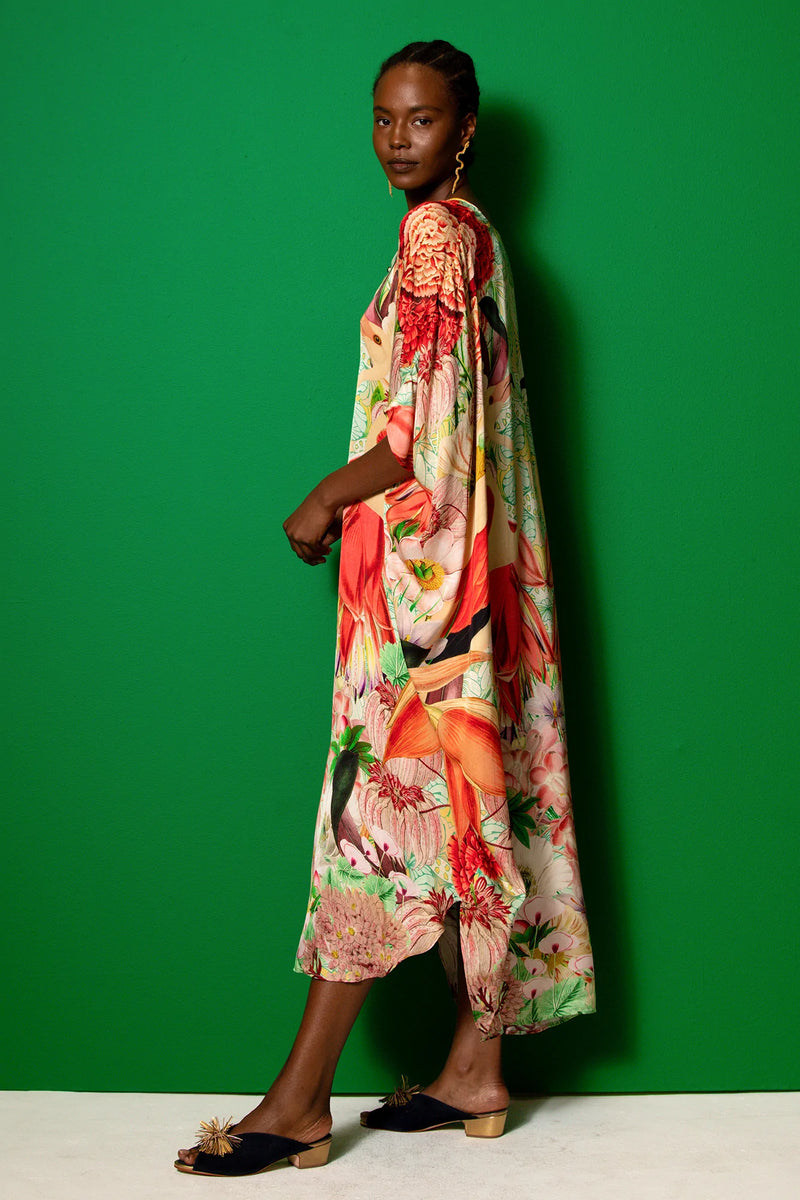 Xime Kaftan Flamingos