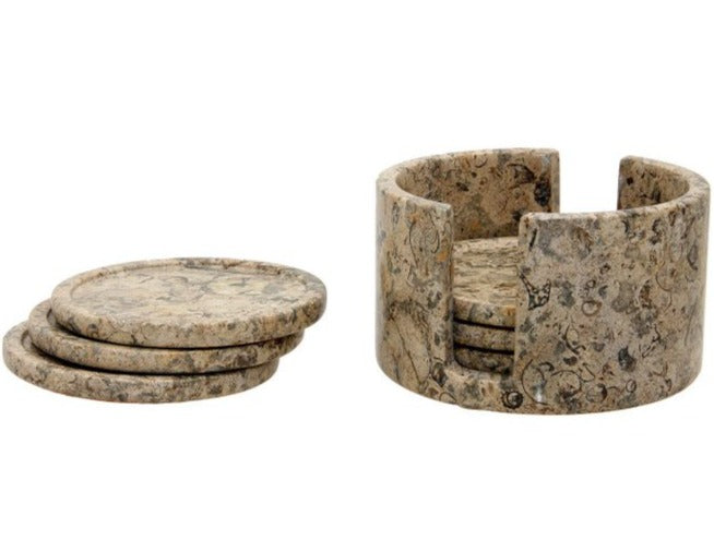 CASA CASA CURATED Fossil Stone Coaster Set of 6 HOME