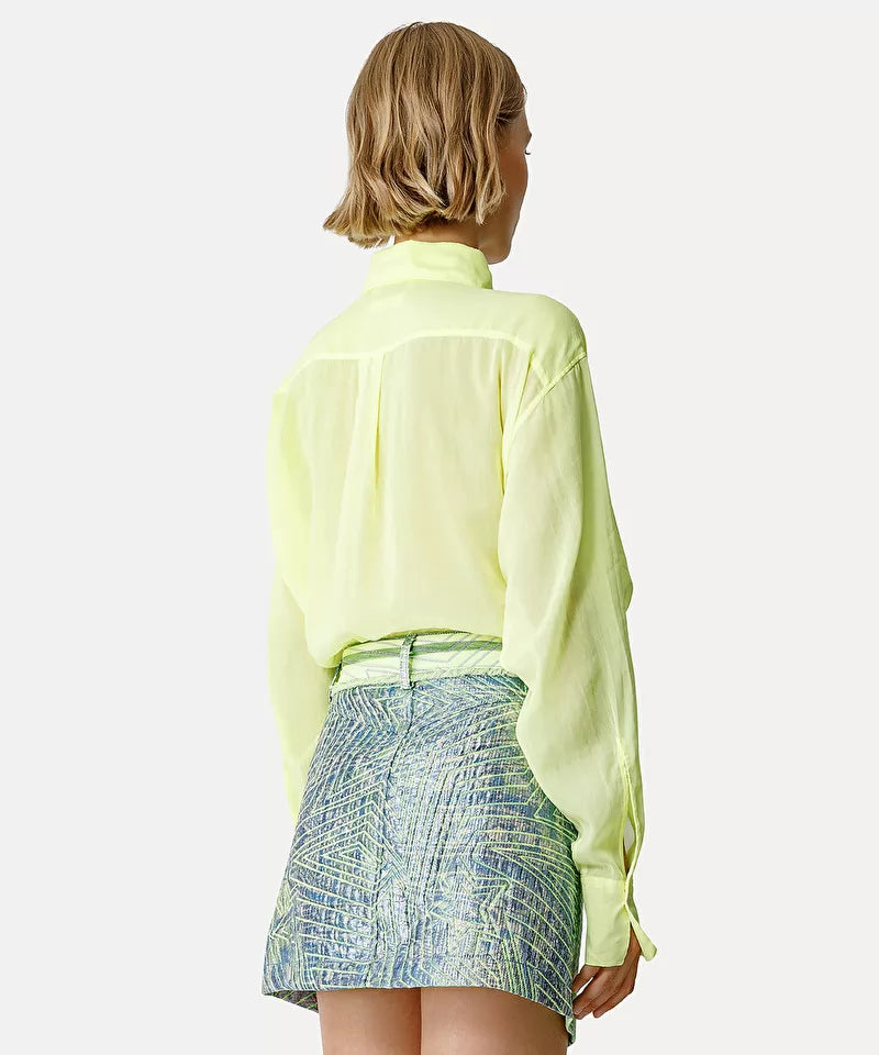 Cotton Silk Voile Oversize Shirt