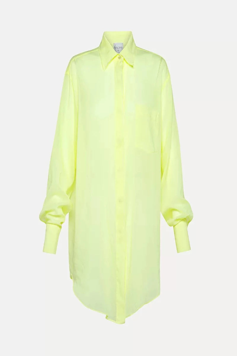 Cotton Silk Voile Oversize Shirt