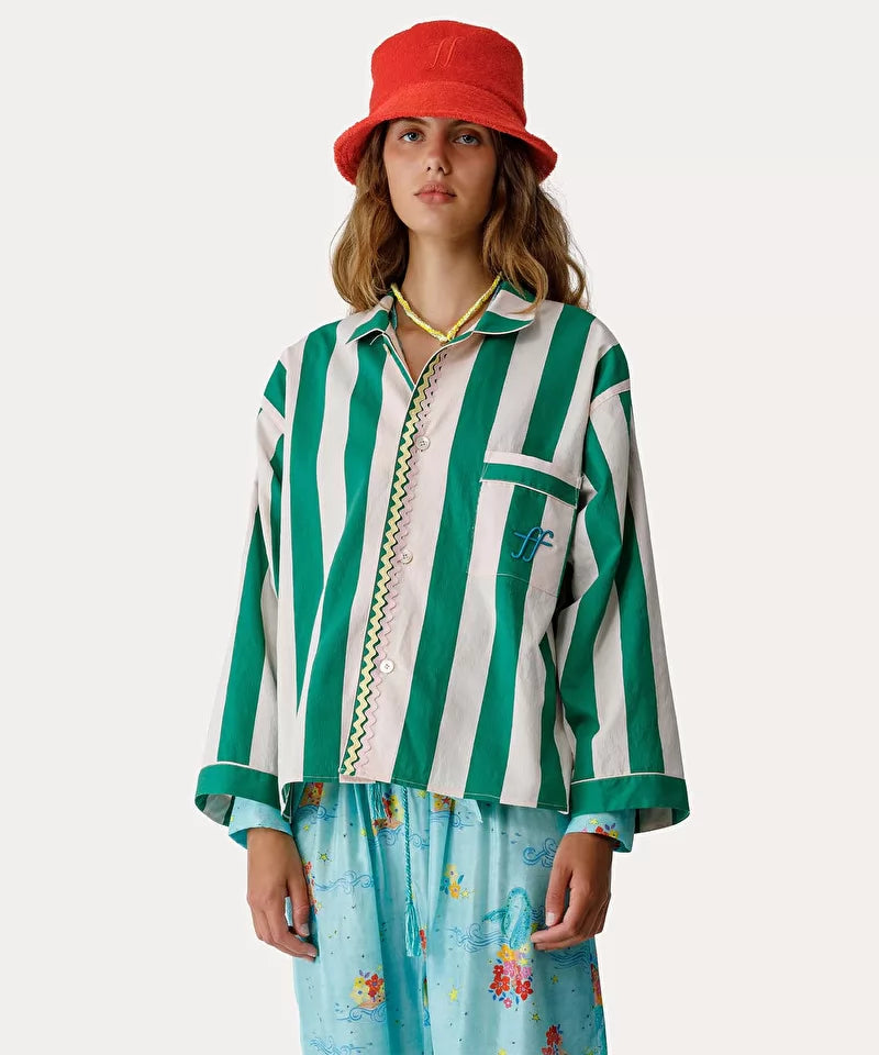 FORTE FORTE Contemporary Striped Poplin Pijama Jacket WOMEN'S JACKETS