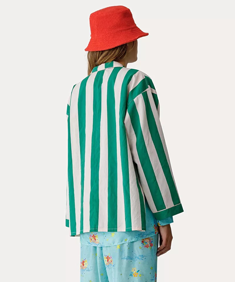 Contemporary Striped Poplin Pijama Jacket