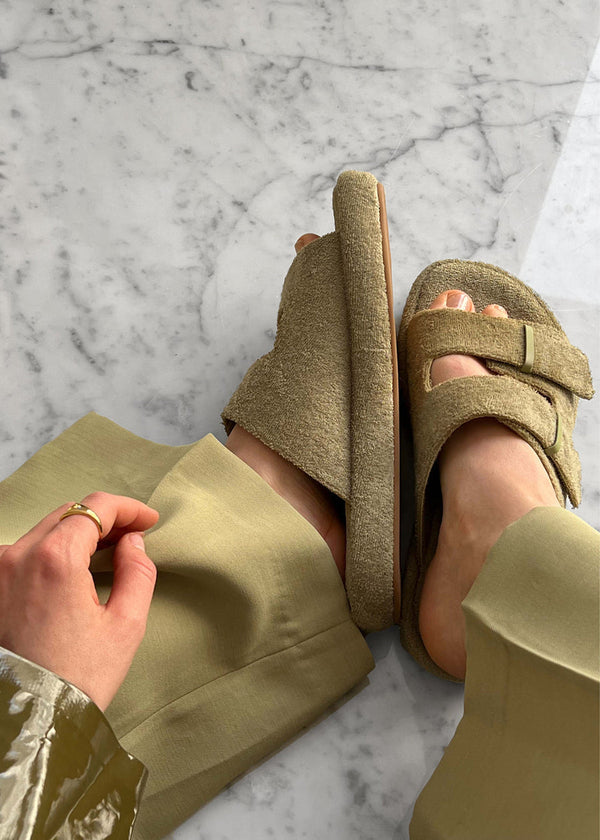 Terry Cloth Chunky Sandal by the Frankie Shop