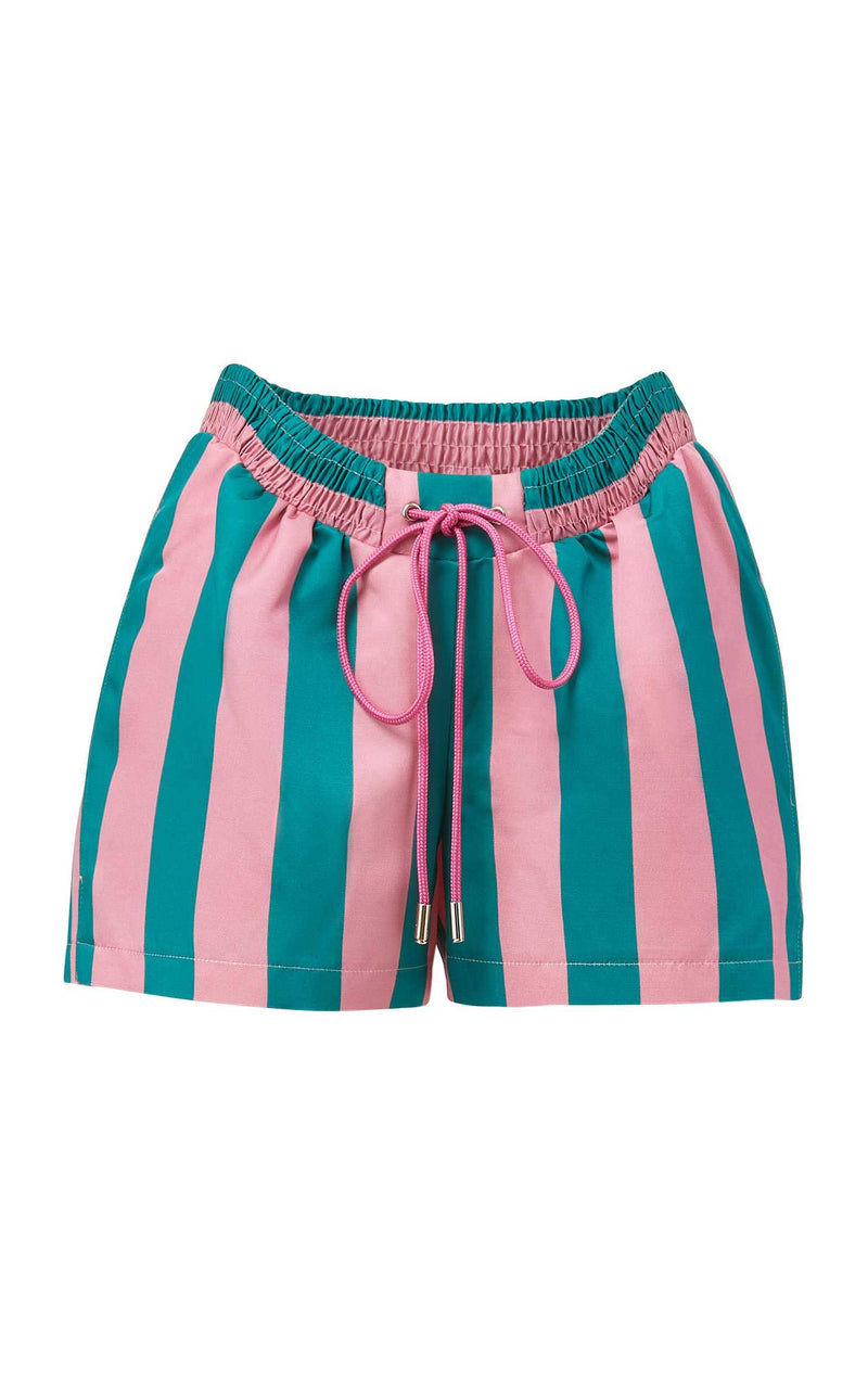 Pink-Green Scoop Waist Board Short