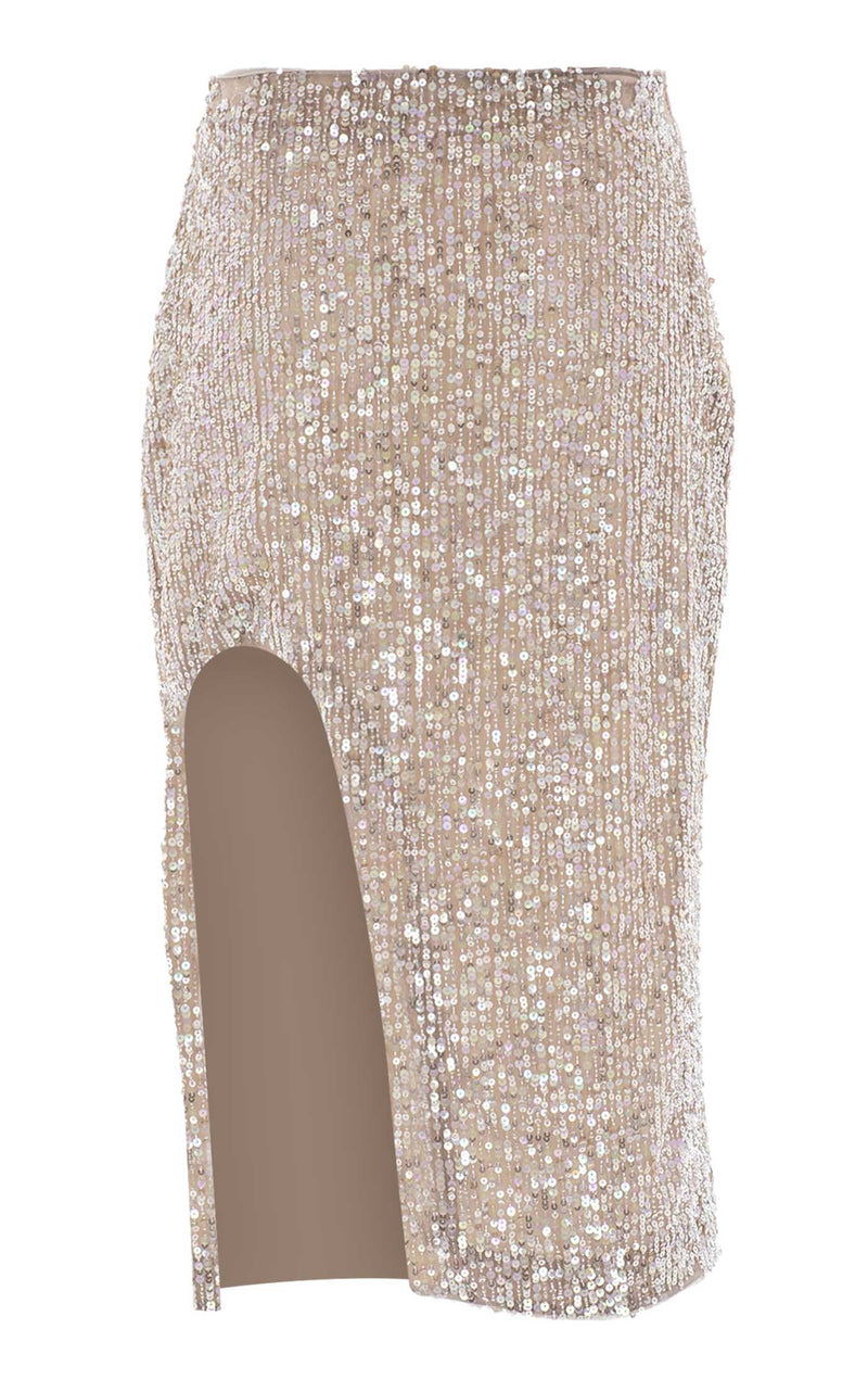 Sequin Slit Skirt