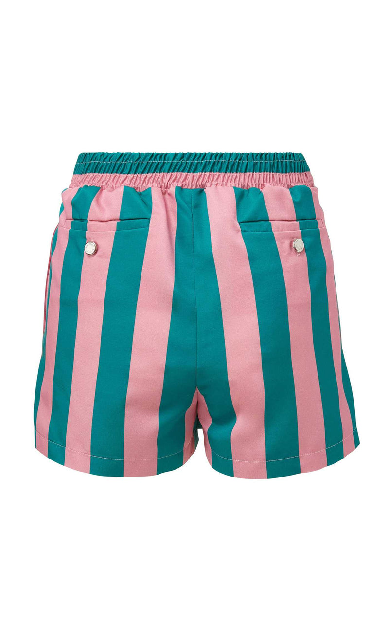 Pink-Green Scoop Waist Board Short