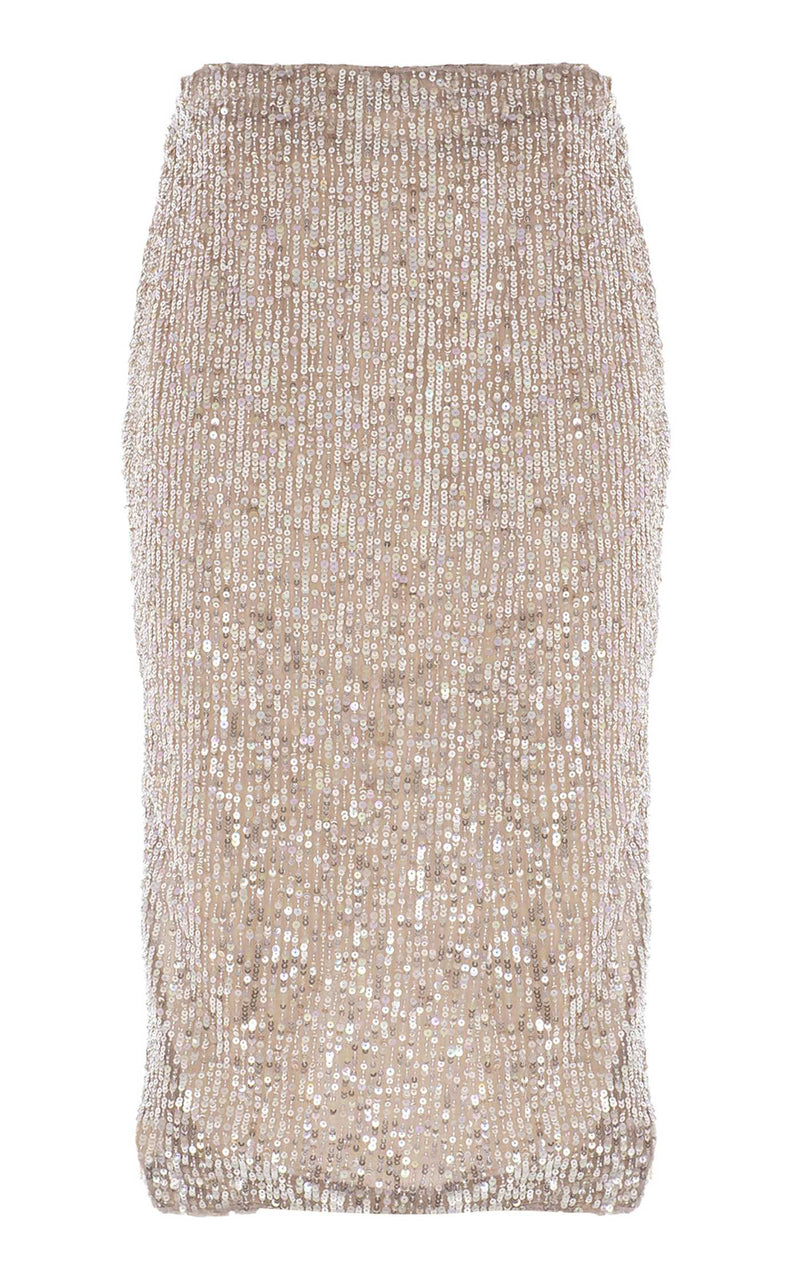 Sequin Slit Skirt