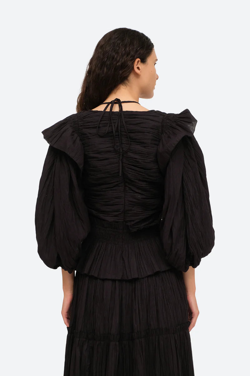 Paco Solid Puff Sleeve Top