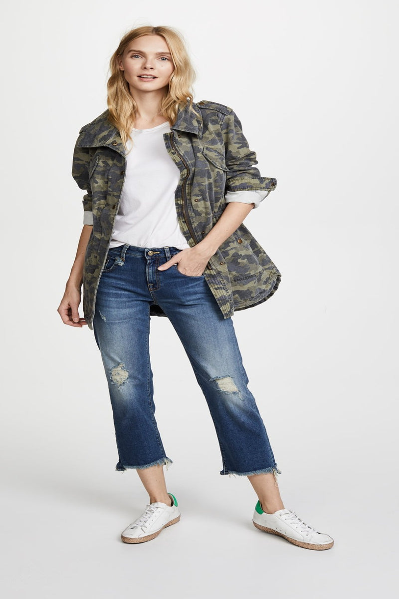 R13 Boy Straight Jeans with Rips WOMEN'S JEANS