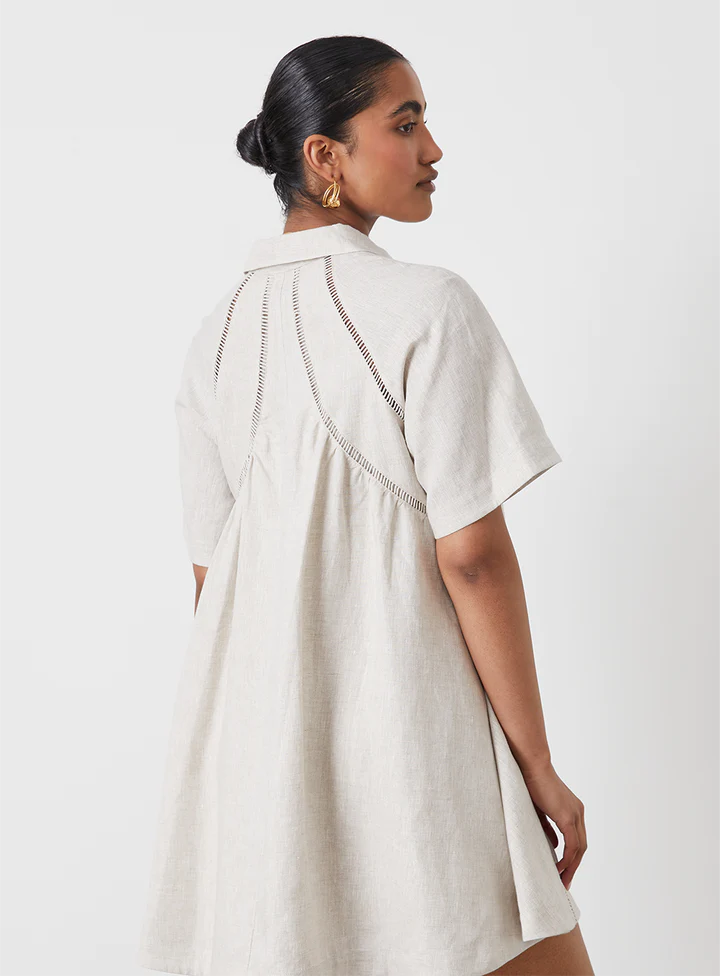 Selena Linen Mini Shirt Dress